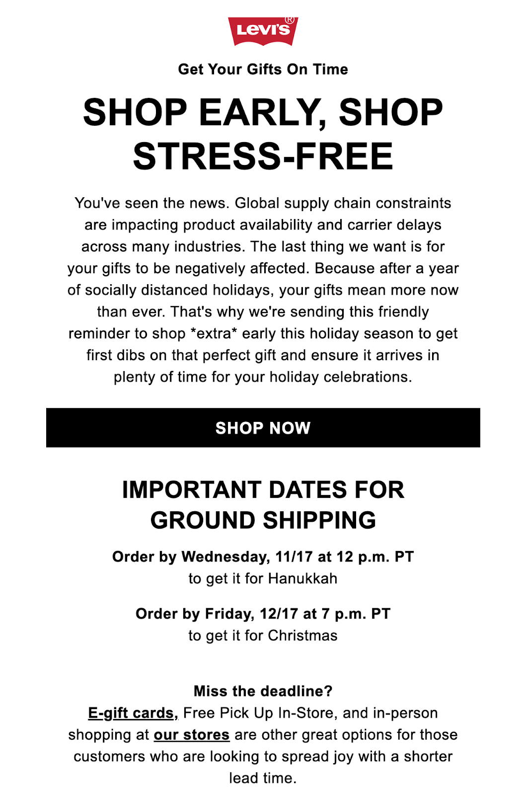 Levis email