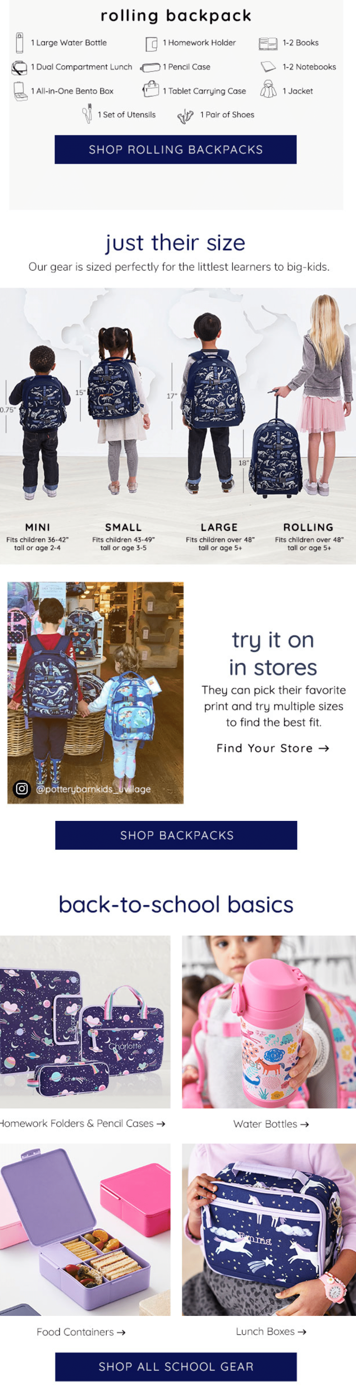 Pottery Barn Kids email